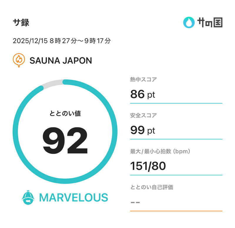 k0ndoさんのサウナジャポン SAUNA JAPONのサ活写真