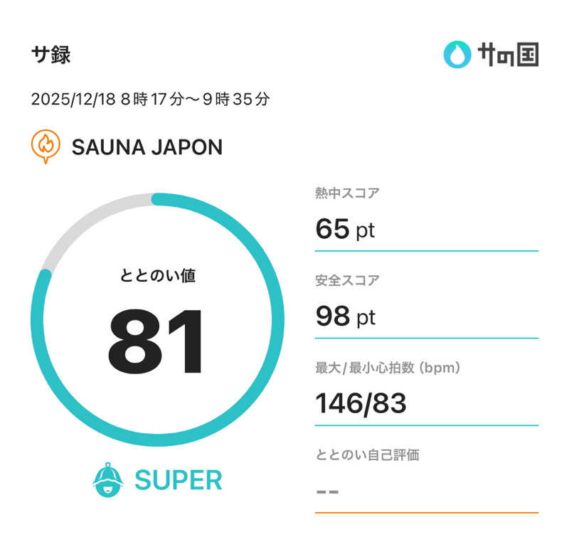 k0ndoさんのサウナジャポン SAUNA JAPONのサ活写真