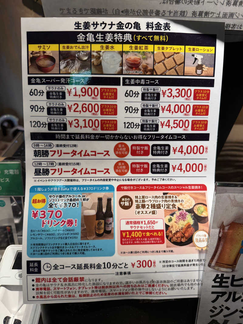yoshinoriさんの生姜サウナ 金の亀のサ活写真