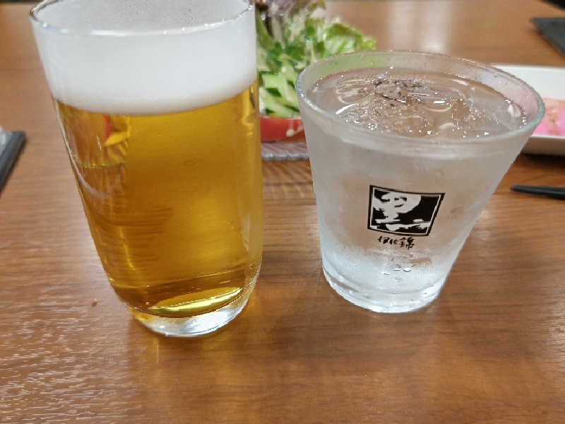 生ビールと芋焼酎水割り