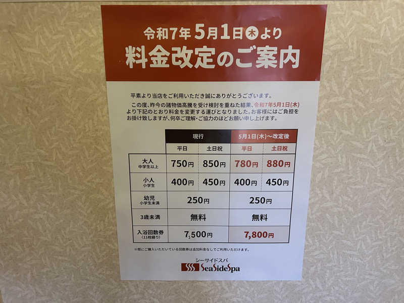 レトロフューチャーさんのシーサイドスパのサ活写真