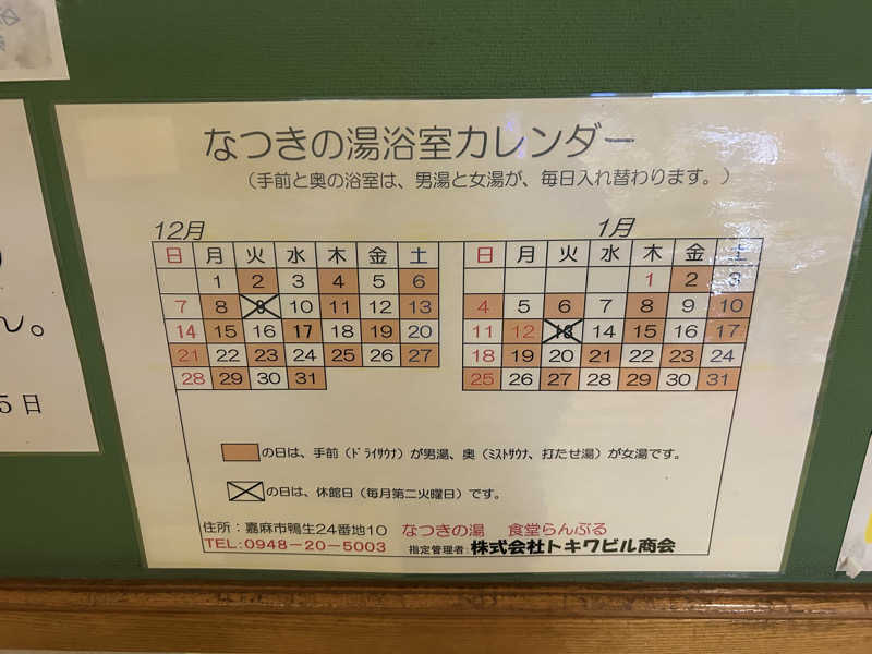 レトロフューチャーさんのふるさと交流館なつきの湯のサ活写真