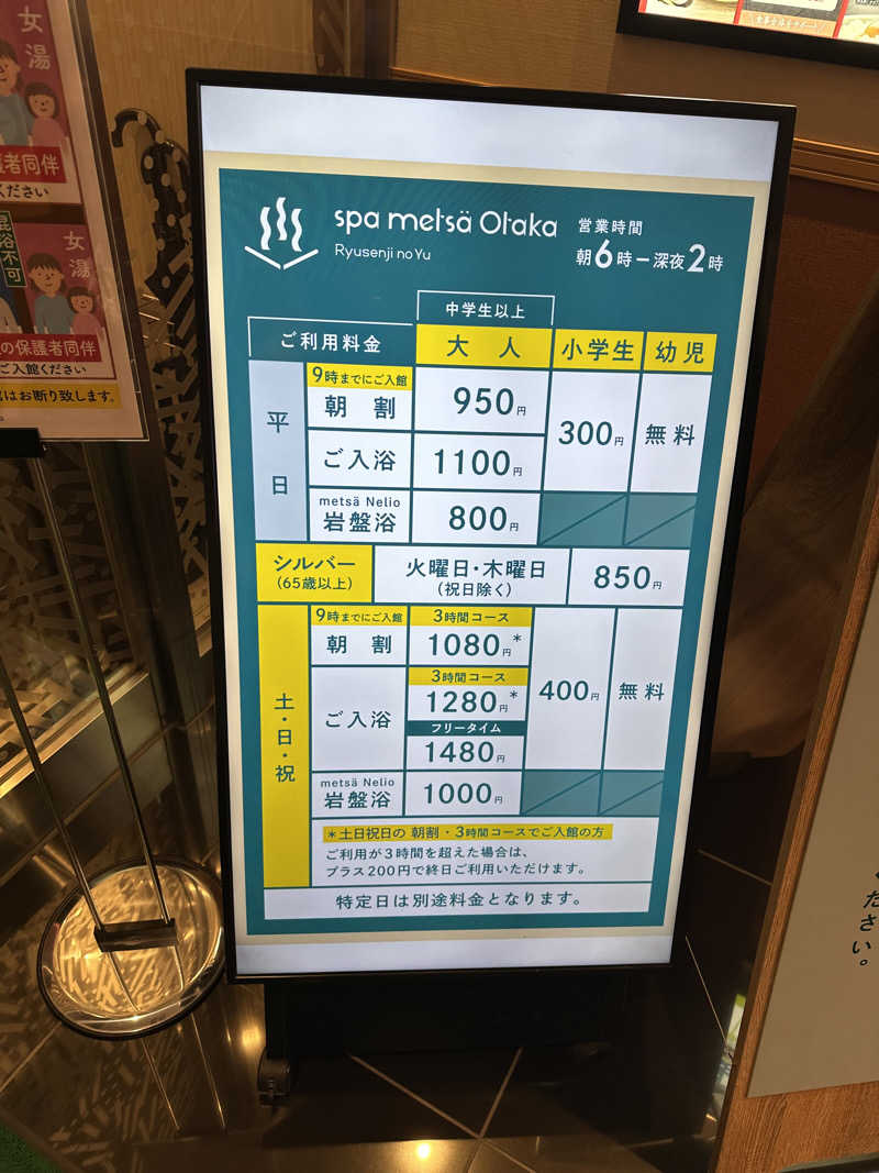 ふろざんまいさんのスパメッツァ おおたか 竜泉寺の湯のサ活写真