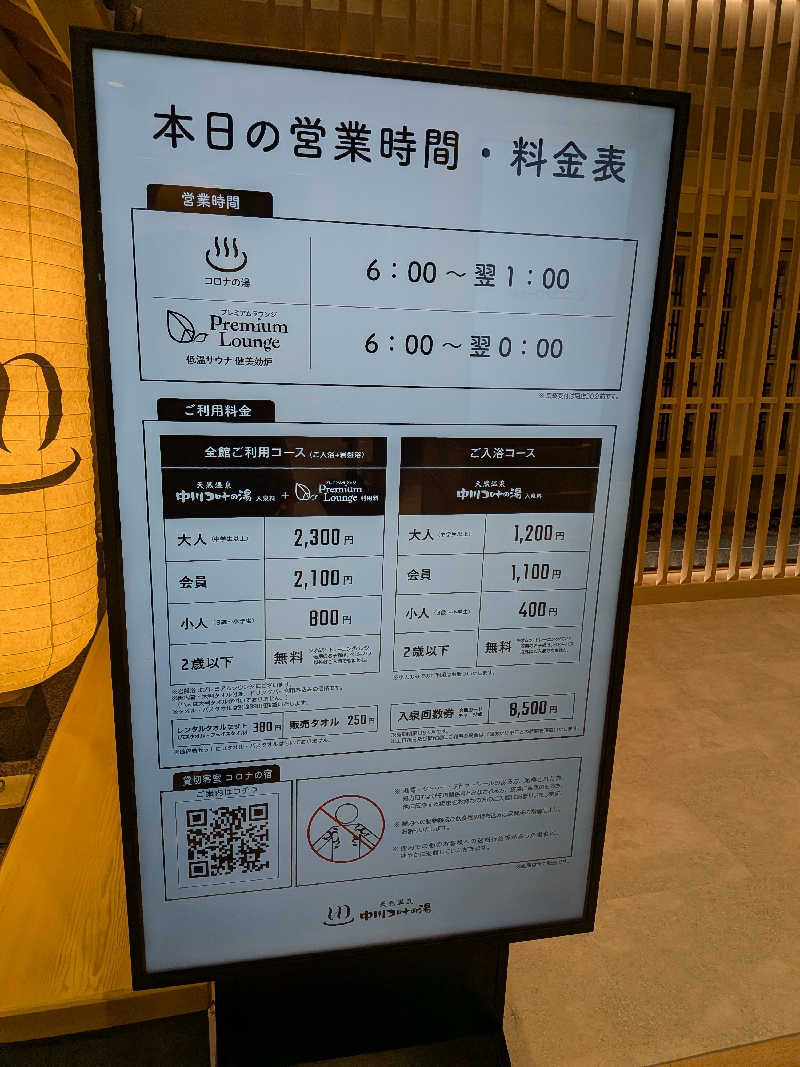 きんのんさんの天然温泉 中川コロナの湯のサ活写真