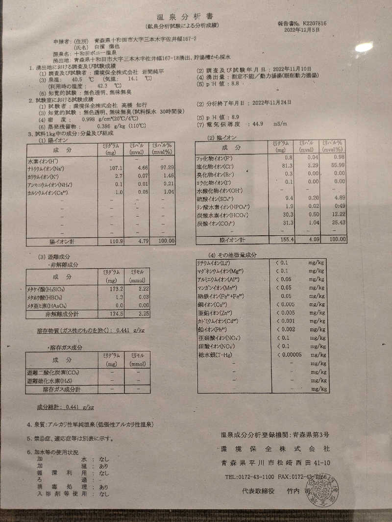 NSKさんのホテルリブマックス本八戸駅前のサ活写真