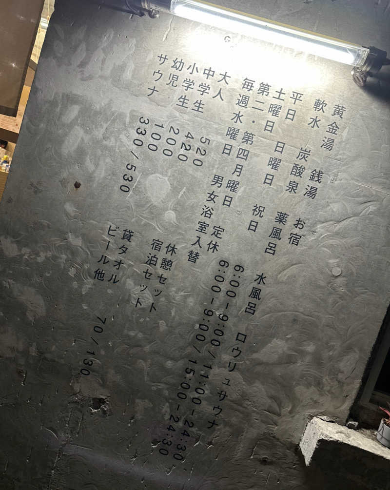 愛さんの黄金湯のサ活写真