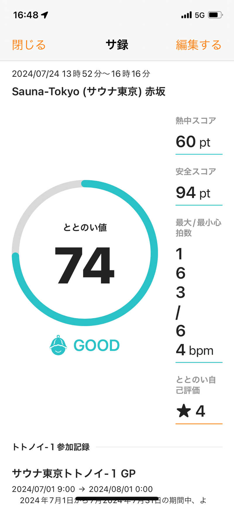 Titiyamaさんのサウナ東京 (Sauna Tokyo)のサ活写真