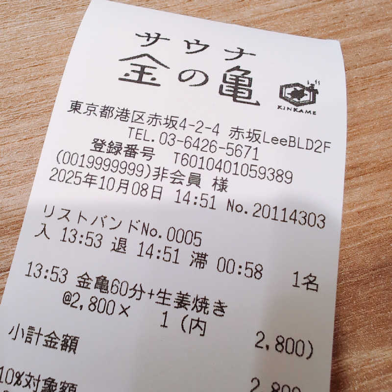 7chinさんの生姜サウナ「金の亀」のサ活写真