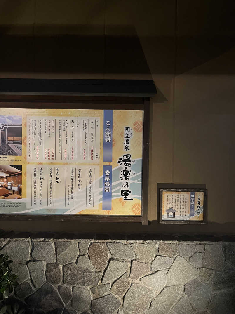 ぴさんの国立温泉 湯楽の里のサ活写真