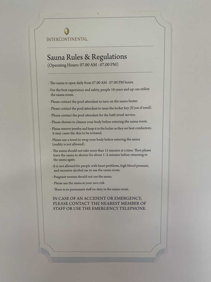 蒸しNさんのインターコンチネンタルホテル・チェンマイのサ活写真