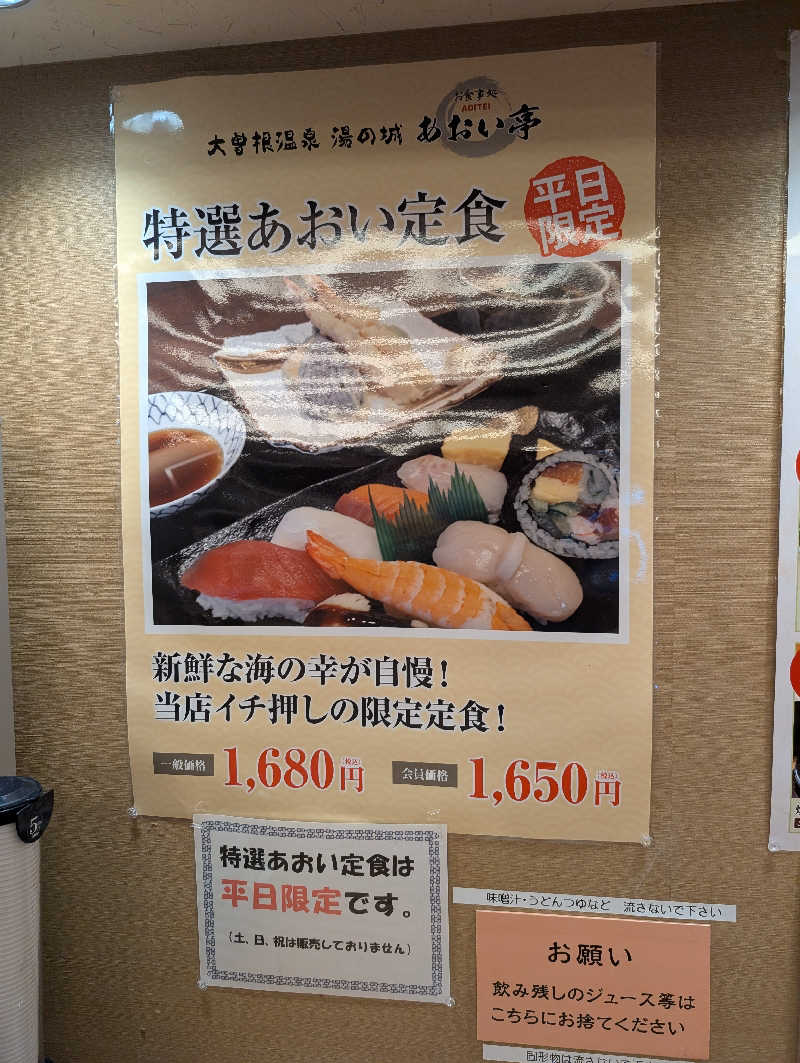 ドナウ川の漣さんの大曽根温泉 湯の城のサ活写真
