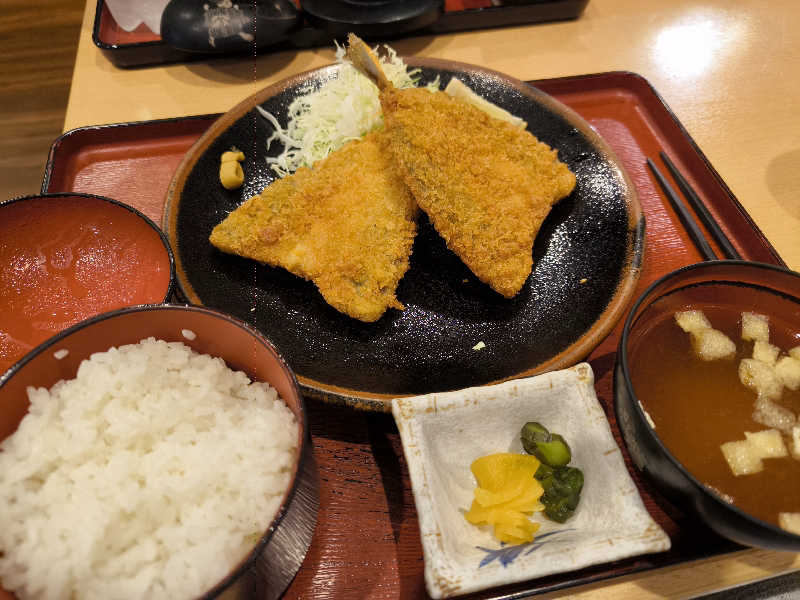 アジフライ定食 : カプセルホテル&サウナ ジートピア（船橋市）のサウナ飯 - サウナイキタイ