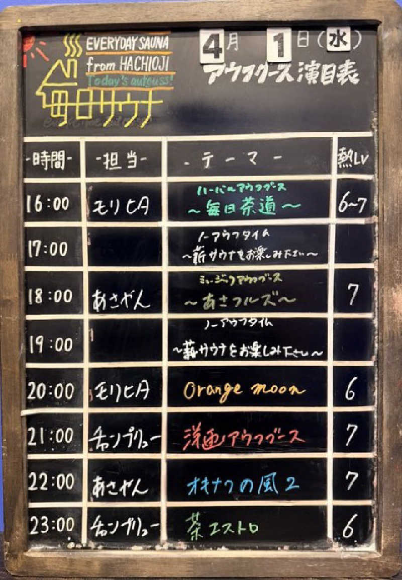 ヨッッッシさんの毎日サウナ 八王子店のサ活写真