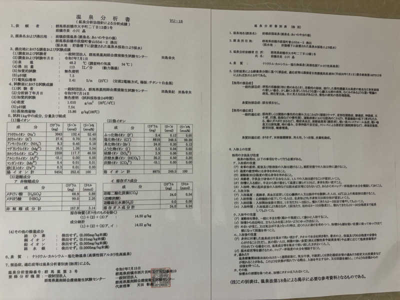 ユ　ミさんの前橋荻窪温泉 あいのやまの湯のサ活写真