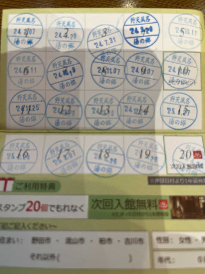 maruchika7さんの野天風呂 湯の郷のサ活写真