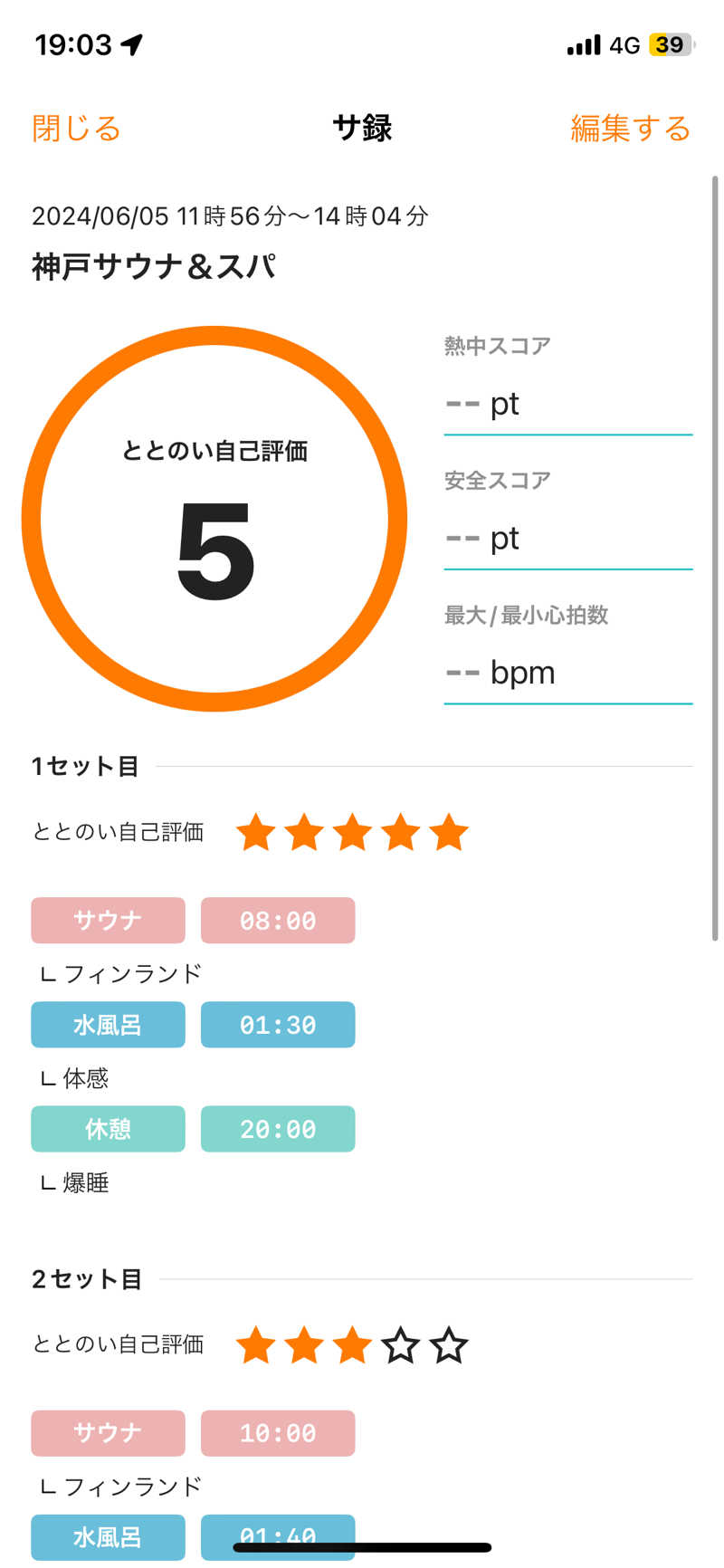 ハラケンさんの神戸サウナ&スパのサ活写真