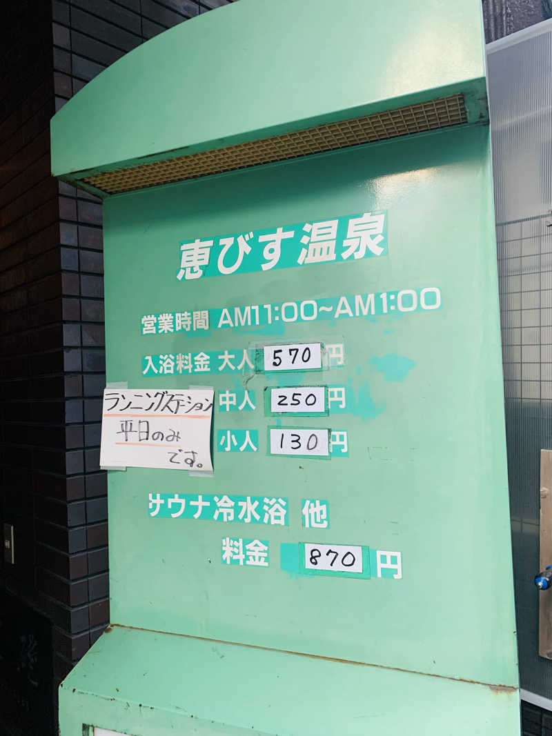 とーまさんの恵びす温泉のサ活写真