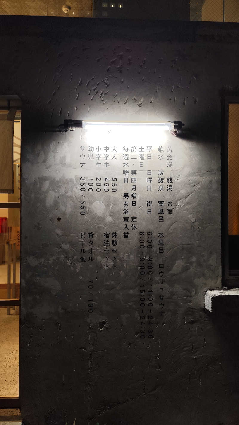 ぺさんの黄金湯のサ活写真