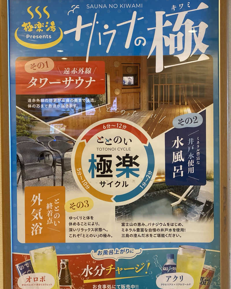 みらい✨　明るい未来のために💫さんの極楽湯 三島店のサ活写真