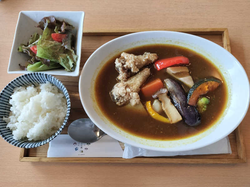 ごろごろ根菜の和風スープカレー : 大津温泉 おふろcaféびわこ座（大津市）のサウナ飯 - サウナイキタイ