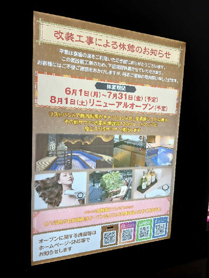 まーくんさんの喜盛の湯のサ活写真