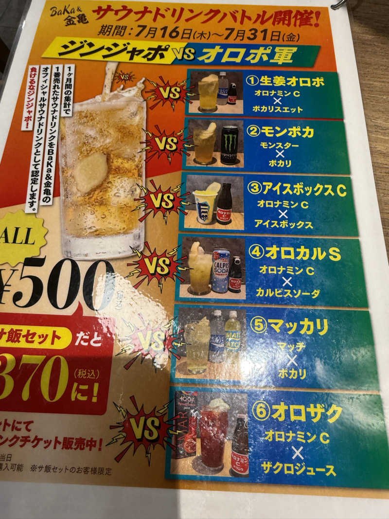野菜不足さんの生姜サウナ 金の亀のサ活写真