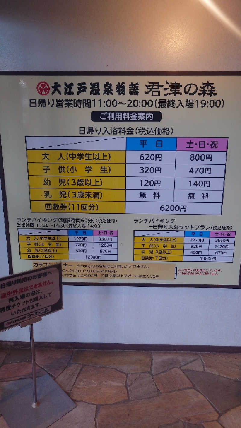 かてなちおさんの大江戸温泉物語 君津の森のサ活写真