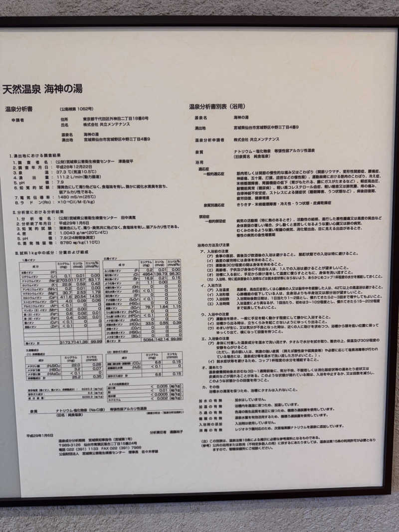 マサウナーさんの天然温泉 海神の湯 ドーミーインEXPRESS仙台シーサイドのサ活写真