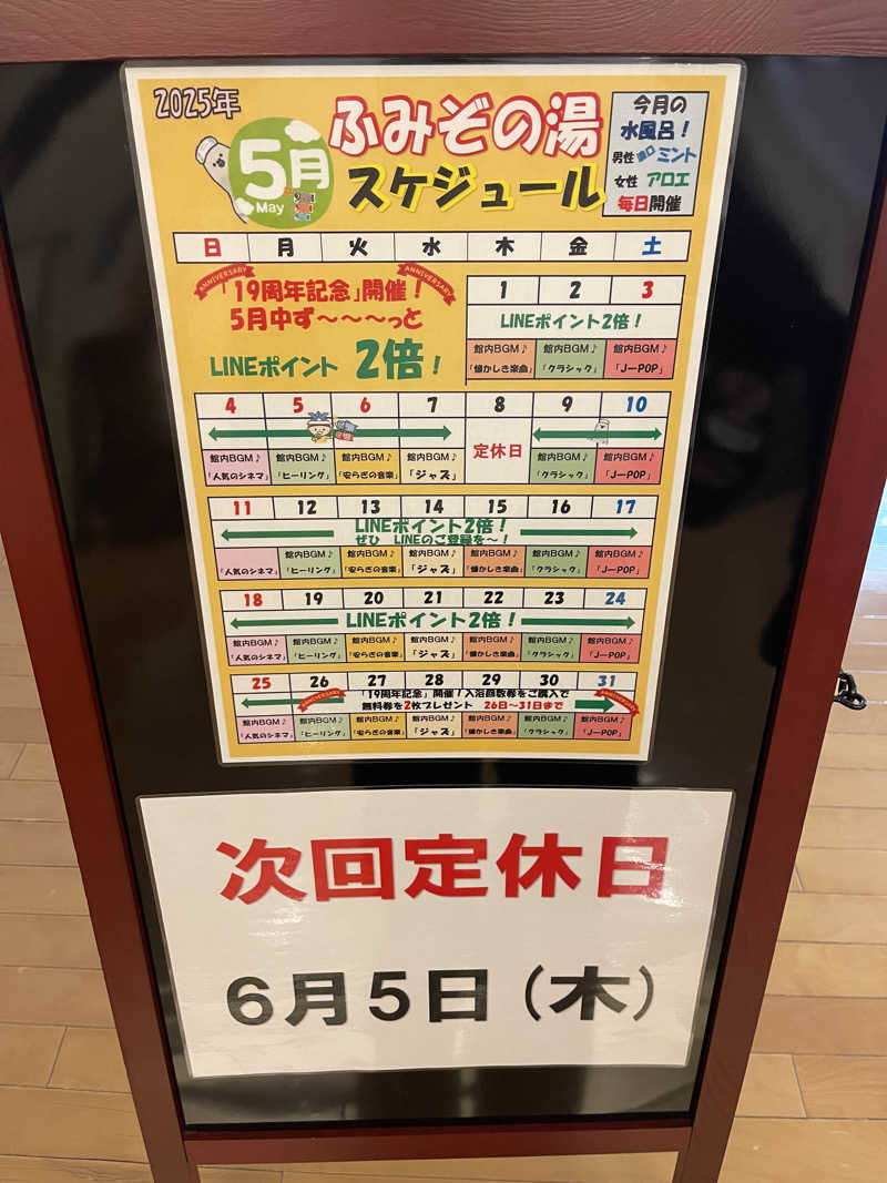 わや（わやぺちーの）さんの天然温泉 ふみぞの湯のサ活写真