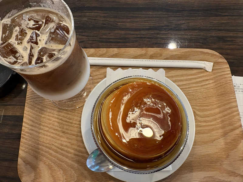 アイスカフェラテ&プリン