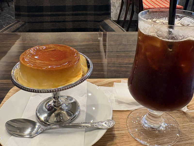 深煎りアイスコーヒー&昔ながらの昭和プリン