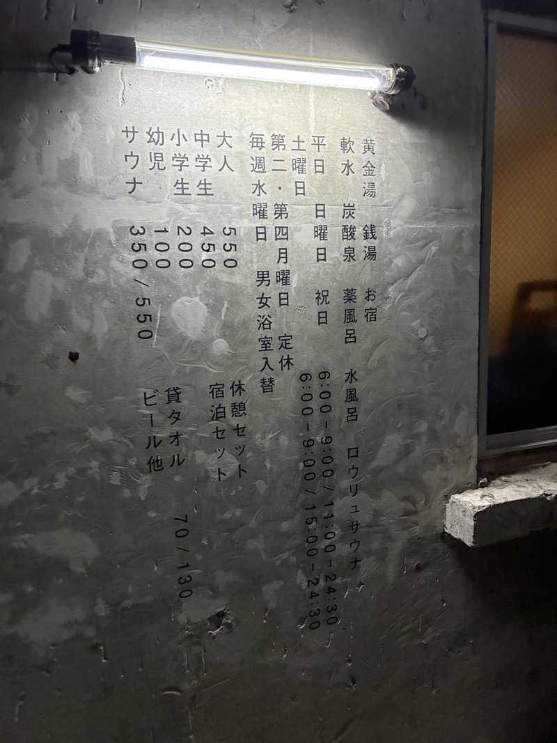 フリーさんの黄金湯のサ活写真