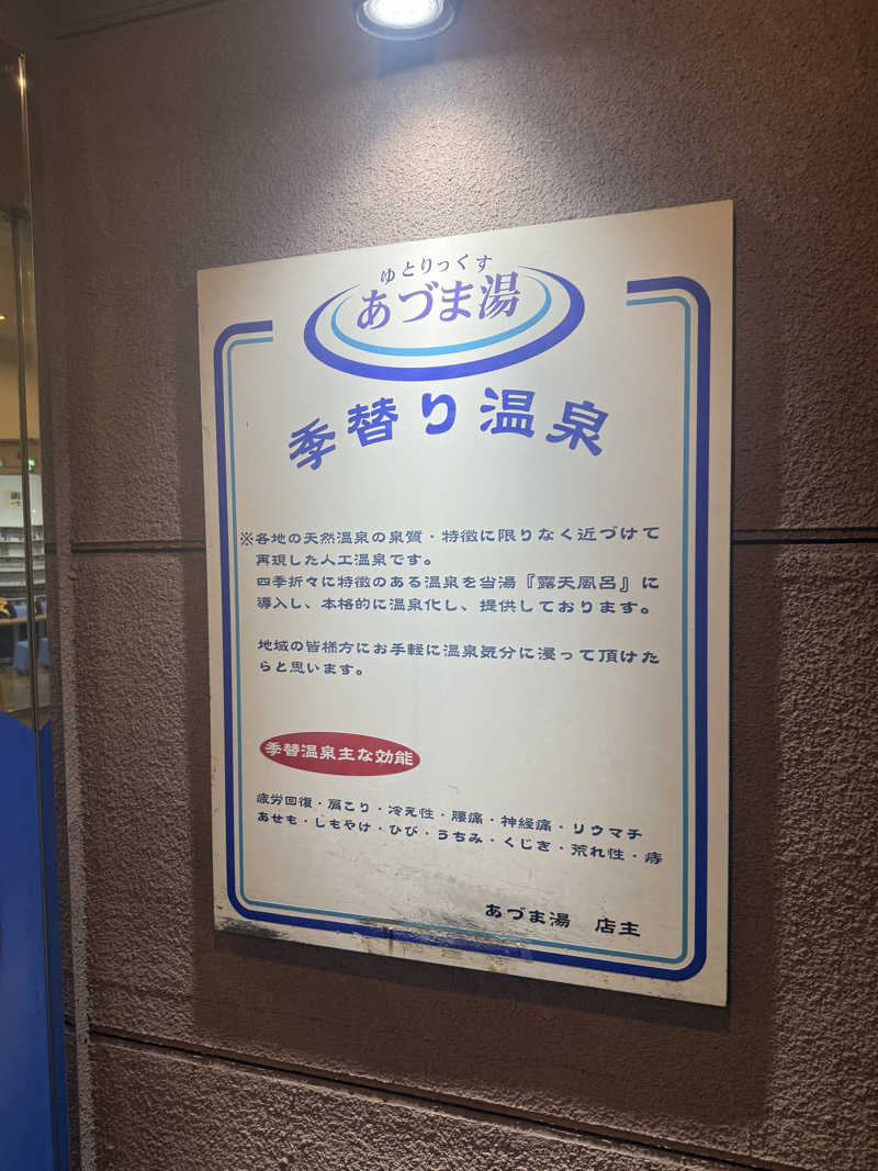 けんぼーさんのゆとりっくす あづま湯のサ活写真