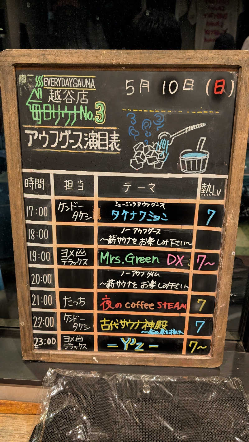 よこあーるちゃんさんの毎日サウナ 越谷店のサ活写真