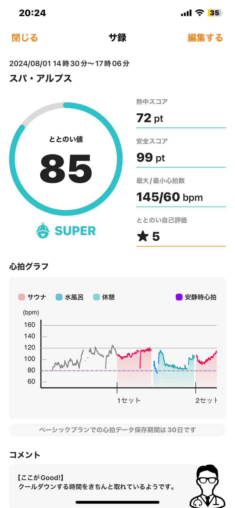 ととのえ♨️太朗さんのスパ・アルプスのサ活写真