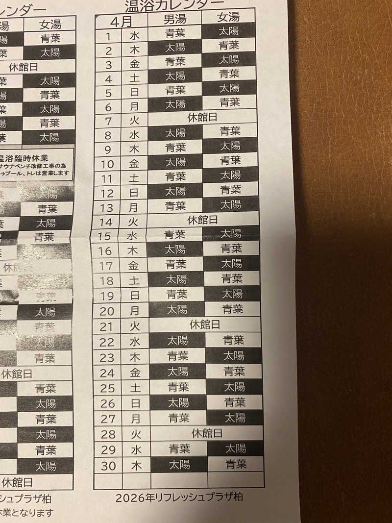 K5さんのリフレッシュプラザ柏のサ活写真