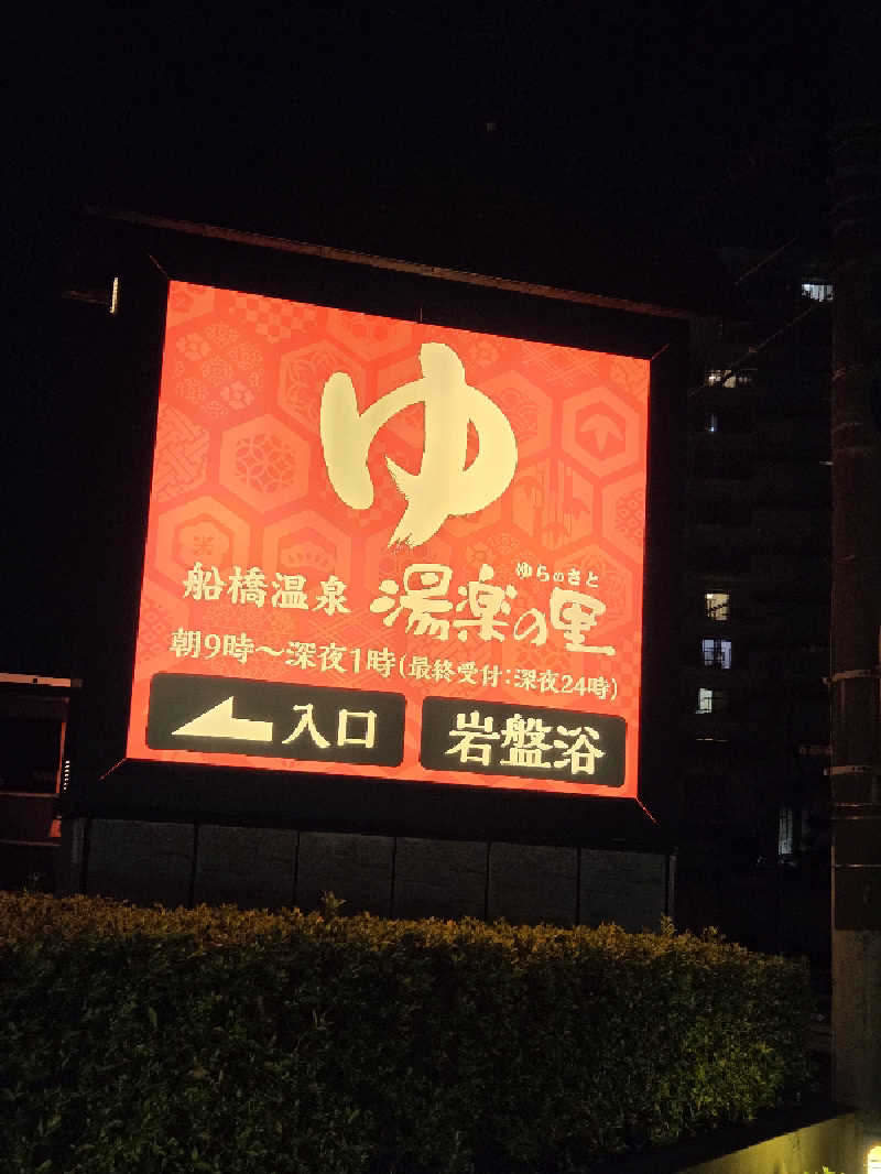 アルピーさんの船橋温泉 湯楽の里のサ活写真