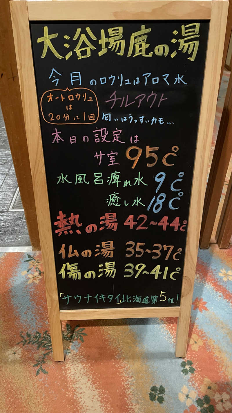 もちごめ大統領さんの定山渓 鹿の湯のサ活写真