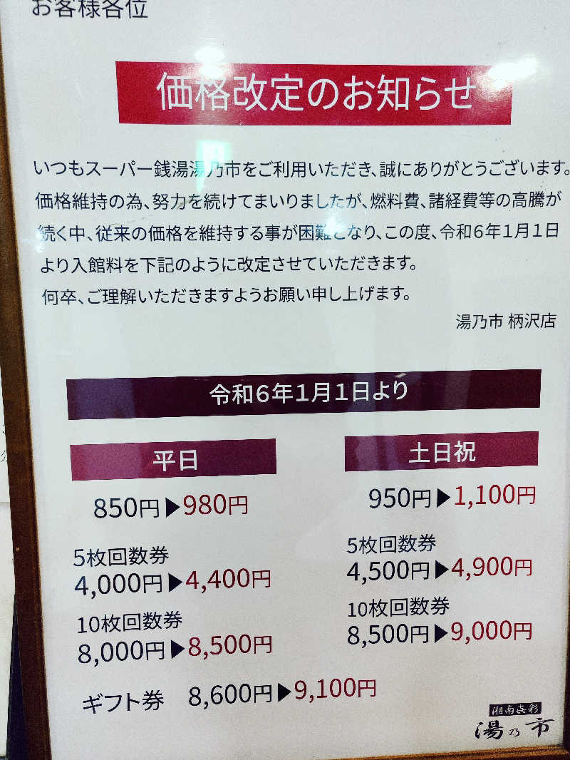 良太さんの湯乃市 藤沢柄沢店のサ活写真