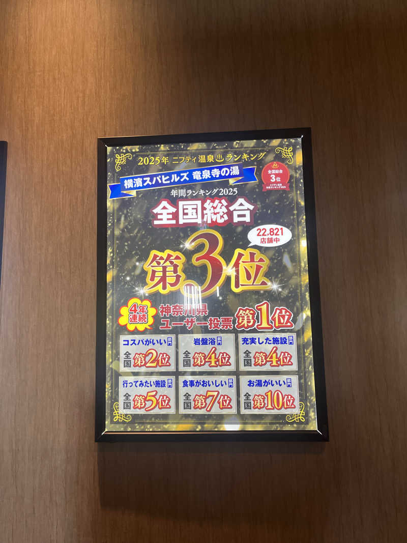 smileyさんの横濱スパヒルズ 竜泉寺の湯のサ活写真